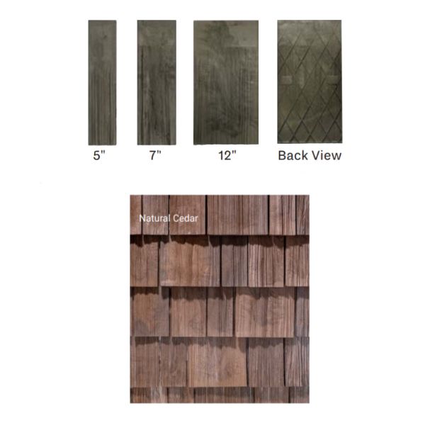 Brava Cedar Shake 22" Length X 5" 7" 12" Mixed Widths Natural Cedar 12/bundle