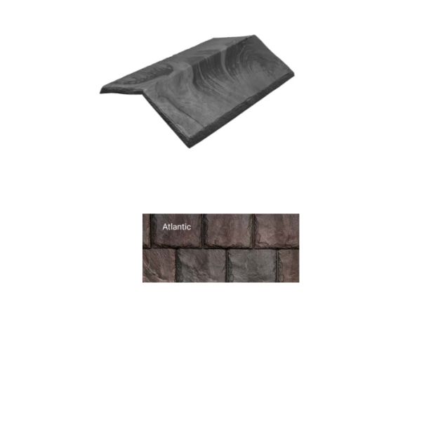 Brava Slate 2.0 Tile Hip and Ridge 14" X 5.625" X 6" Low 160 Degree Atlantic 10/bundle