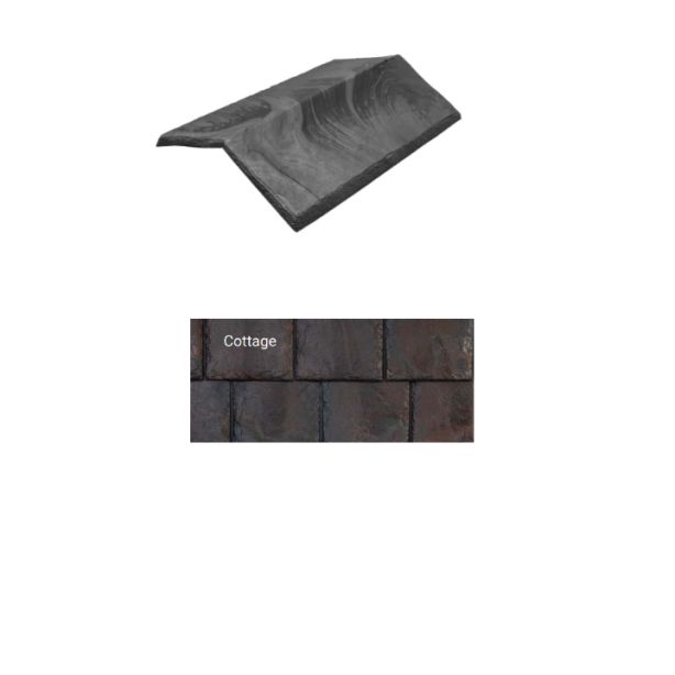 Brava Slate 2.0 Tile Hip and Ridge 14" X 5.625" X 6" Low 160 Degree Cottage 10/bundle