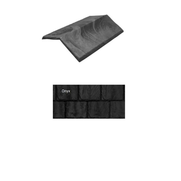 Brava Slate 2.0 Tile Hip and Ridge 14" X 5.625" X 6" Low 160 Degree Onyx 10/bundle