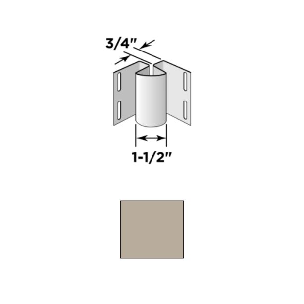 Certainteed 3/4" Inside Corner Post 10' 10/Carton Natural Clay