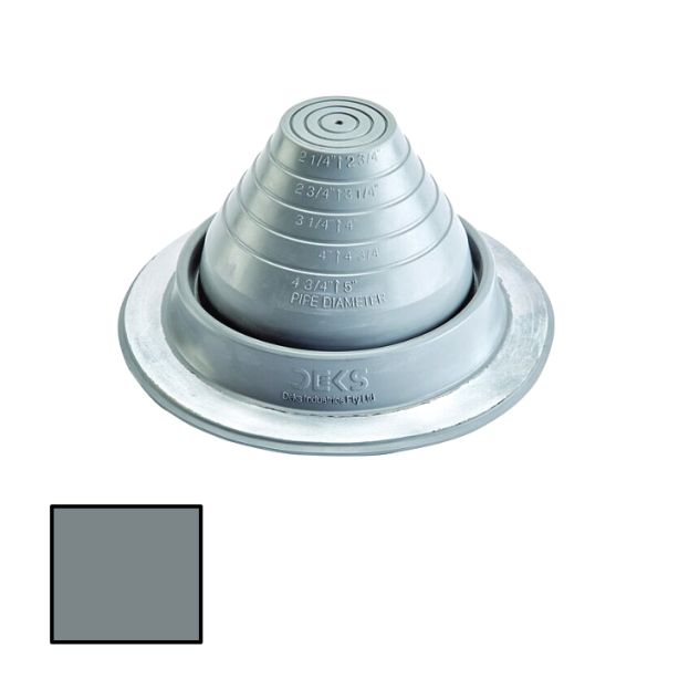 Deks DF104G Dektite Original Pipe Flashing for Metal Roofs 3"-6.25" Grey 10 pieces