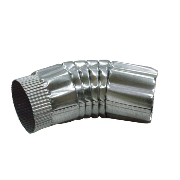 Berger Round Corrugated Elbow 45 Degrees Galvanized 4"