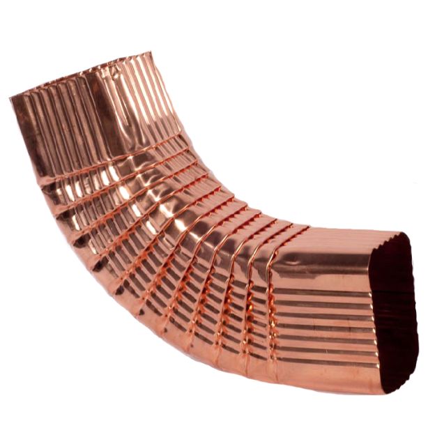 Berger Square Corrugated Elbow B-Bend 75 Degrees Copper 4"x5"