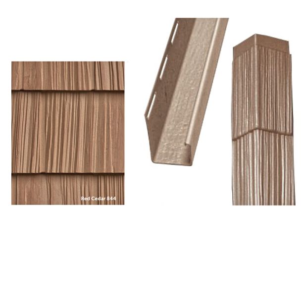Foundry Split Shake Siding Corner Kit Weathered 7" Exposure Red Cedar 12/carton