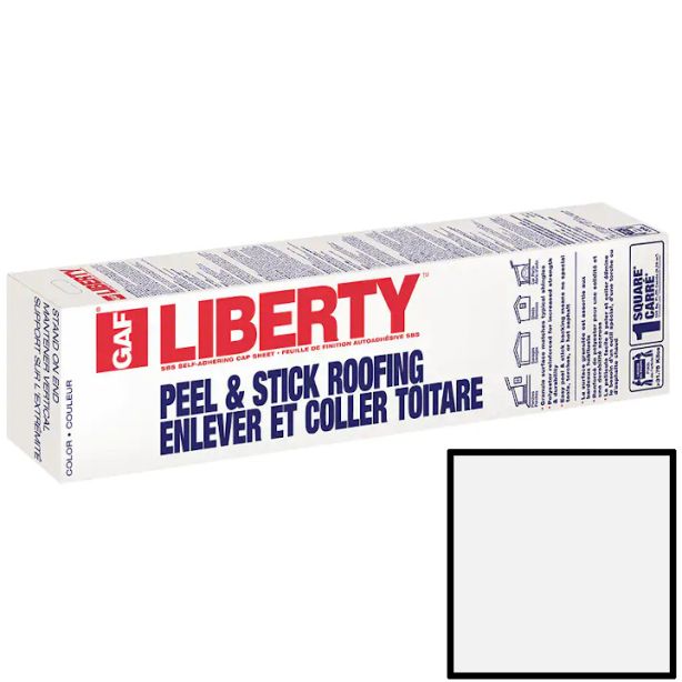 GAF Liberty SBS Self Adhering Cap Sheet White 100 Sq Ft gaf-liberty-sbs-self-adhering-cap-sheet-white-100-sq-ft