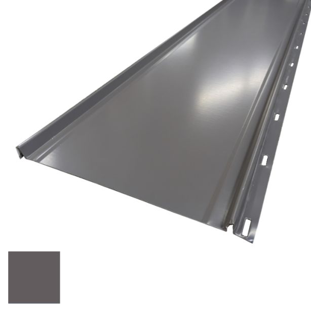 Lakefront Sheet Metal Standing Seam 12" Nail Flange Panel 1ft Charcoal