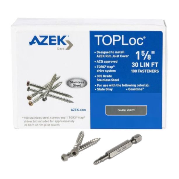 TimberTech ATLOCFAS30DG TOPLoc Fascia Screws For AZEK Dark Gray 30