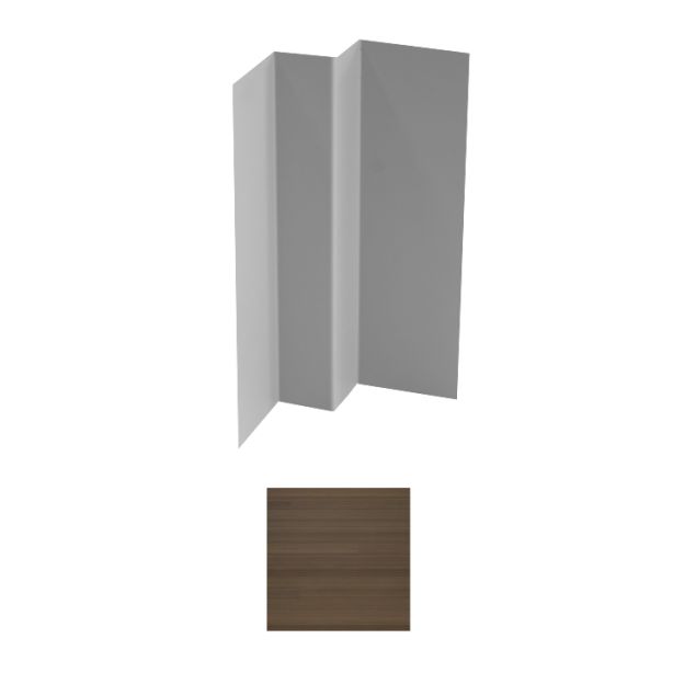 Vesta Steel Siding Inside Corner Block HD3 Woodgrain Aged Walnut 10'