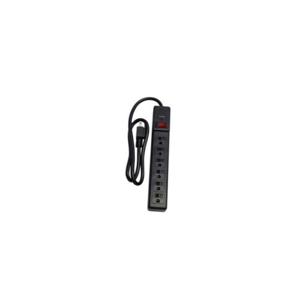 Century Wire and Cable 6 Outlet Surge Strip 500J light duty with 3' Cord Black