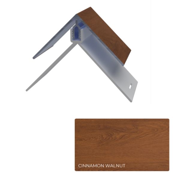 ChamClad AL/PVC1722-83-10 Universal Outside Corner Trim Siding 2"x10' Cinnamon Walnut 2pc