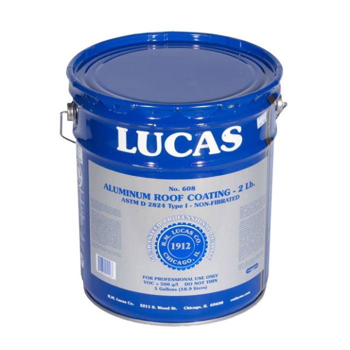 Lucas 608 Roof Coating 5 Gallon Aluminum