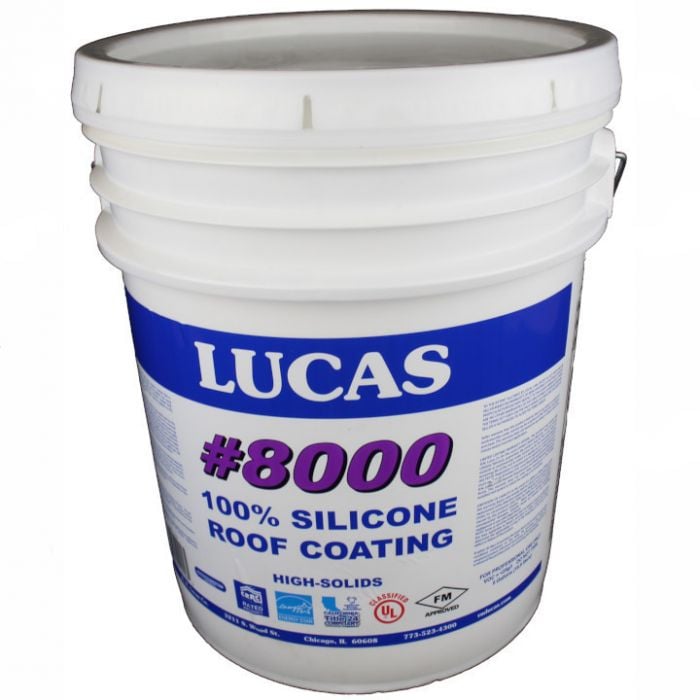 Lucas 8000 100 Percent Silicone Roof Coating 5 Gallon White