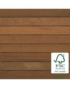Bison WTFSCIPE24 FSC Ipe Wood Tile Smooth 2'x2' 8-Plank
