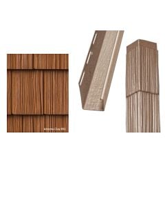Foundry Split Shake Siding Corner Kit Weathered 7" Exposure Arizona Clay 12/carton