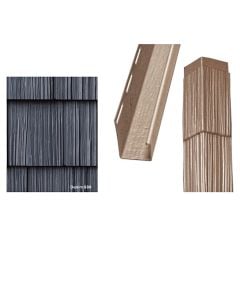 Foundry Split Shake Siding Corner Kit Weathered 7" Exposure Denim 12/carton