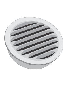 Tamlyn CLV2W Circle Vent Louvered Aluminum White Exhaust 2"