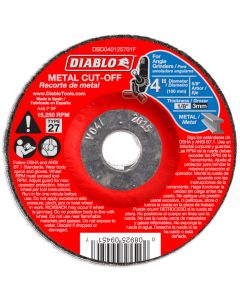 Diablo Metal Cut Off Abrasive Wheel 4"x1/8"
