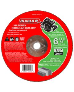 Diablo Masonry Cut Off Abrasive Wheel 6 1/2"x1/8"