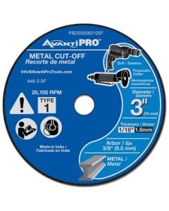Avanti Pro Masonry Cut Off Wheel 5 Pack 3"x1/16"