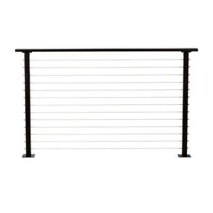 CityPost Steel Cable Railing with Base Plate Covers 42" Black Per Lineal Foot