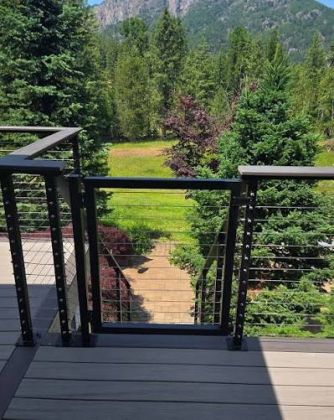 CityPost Steel Cable Railing Gate 42" Grey