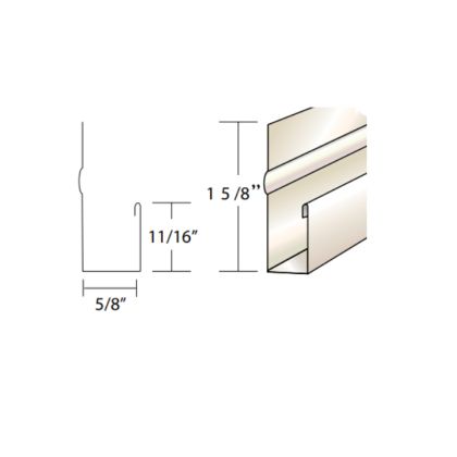 Quality Aluminum J Channel Moulding White 5/8"X12'