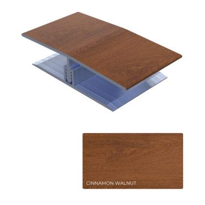 ChamClad AL/AL1709-04-12 Aluminum Top and PVC Bottom H-Trim Siding 2.75"x12' Cinnamon Walnut 2pc