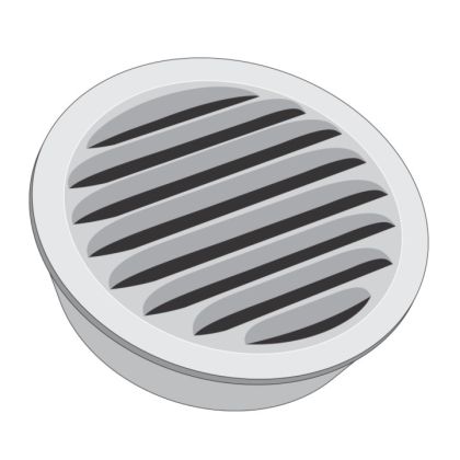 Tamlyn CLV Circle Vent Louvered Aluminum Mill Exhaust