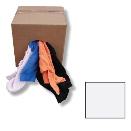 C&R Wiping Rags White Knit 10lbs 1 Box 