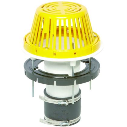 Portals Plus 61111 PVC Drain Pack Plastic Dome 4" Yellow