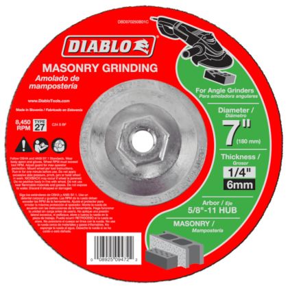 Diablo Masonry Cut Off Abrasive Wheel 4 1/2