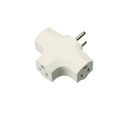 Century Wire and Cable Triple Tap Adapter White 90 Degree
