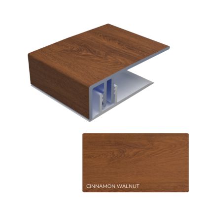 ChamClad AL/PVC 1719-06B Aluminum Top and PVC Bottom Universal J-Trim 2"x12' Cinnamon Walnut 2pc