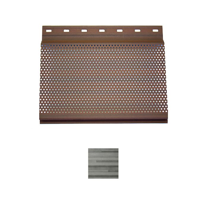 Vesta Steel Siding Full Vent Plank Soffit HD3 Woodgrain Driftwood