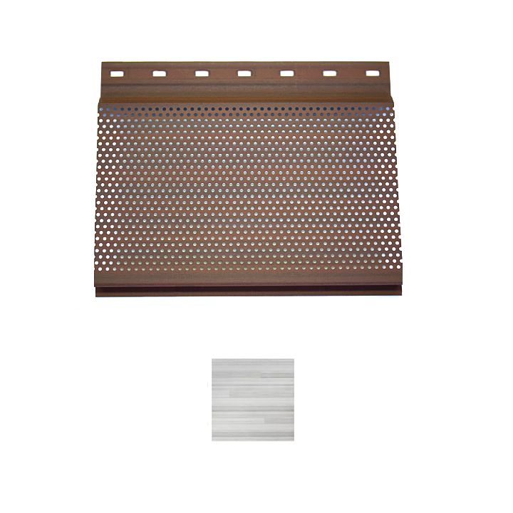 Vesta Steel Siding Full Vent Plank Soffit HD3 Woodgrain Sand