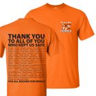 Builders Warehouse COVID-19 Thank You Heroes T-Shirt Small Orange