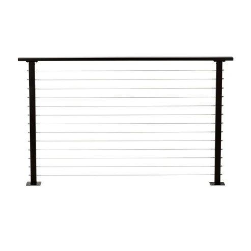 CityPost Steel Cable Railing with Base Plate Covers 36" Black Per Lineal Foot