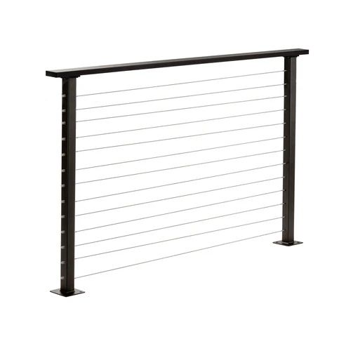 CityPost Steel Black Cable Railing with Base Plate Covers 42" Bronze Per Lineal Foot