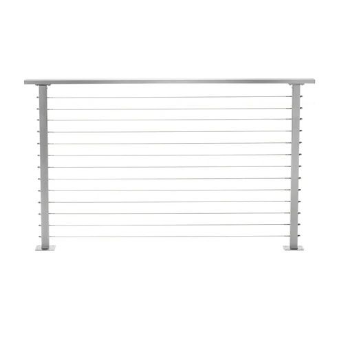 CityPost Steel Black Cable Railing with Base Plate Covers 42" Grey Per Lineal Foot