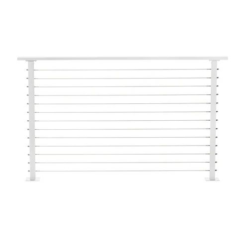 CityPost Steel Cable Railing with Base Plate Covers 42" White Per Lineal Foot
