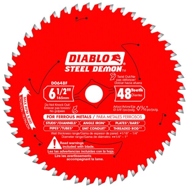 Diablo D0648F Steel Demon Blade 6.5" 48 Tooth
