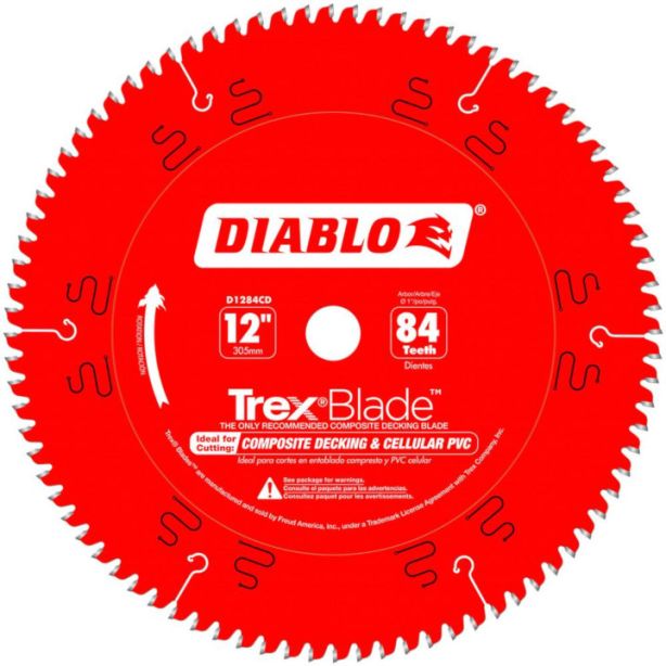 Diablo Trex Composite Decking Cellular PVC Blade 12 Inch 84 Tooth