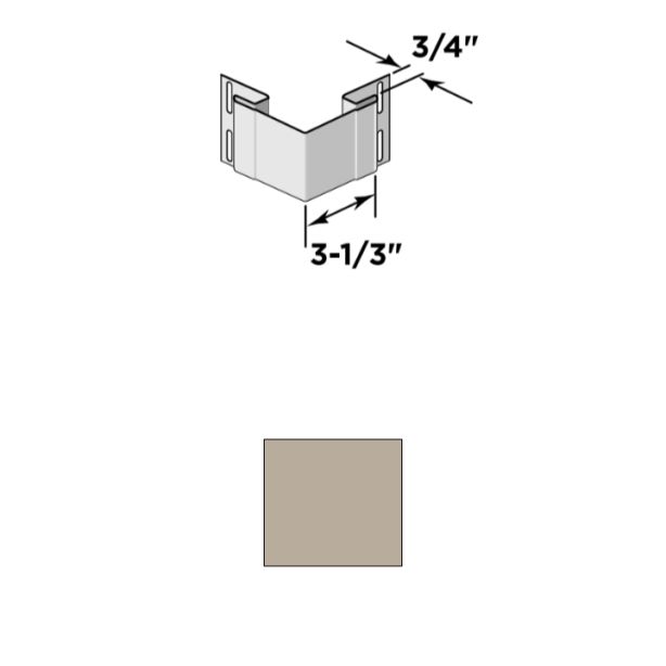 Certainteed 3/4" Outside Corner Post 10' 10/Carton Natural Clay
