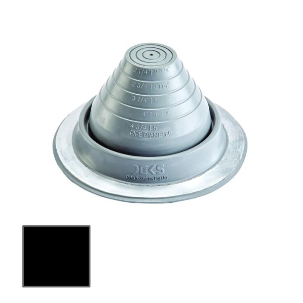 Deks DF103B Dektite Original Pipe Flashing for Metal Roofs 0.25"-5" Black 10 pieces