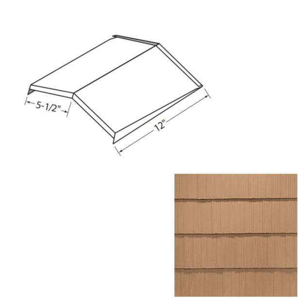 EDCO 1752-261 Arrowline Shake Ridge/Hip Cap Solid 12" Cedar 20/carton