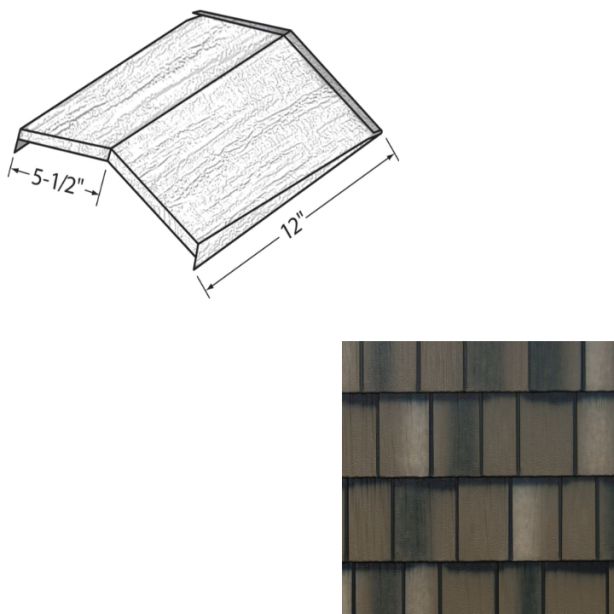 EDCO 1768-293 Arrowline Shake Ridge/Hip Cap Blend 12" T-Tone Blend 20/carton