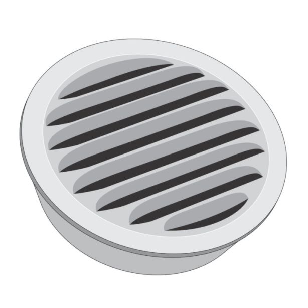 Tamlyn CLV2 Circle Vent Louvered Aluminum Mill Exhaust 2"