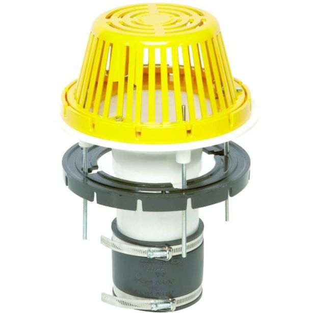 Portals Plus 61131 PVC Drain Pack Plastic Dome 6" Yellow