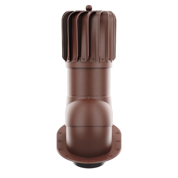 RoofiVent RLP-6-01-PI iVent Roto Durable Polypropylene Oblong Turbine for Metal Roof 6" Brown